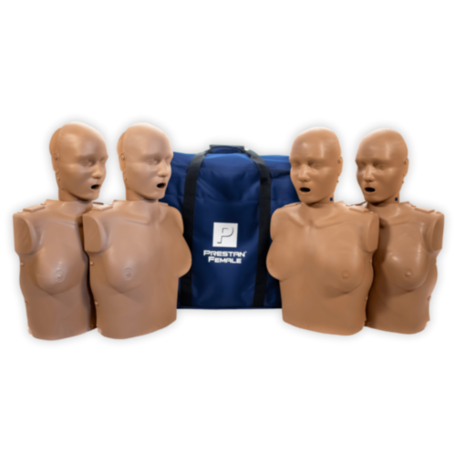 Prestan Professional Female CPR Training Torso 4-Pack (Dark)  