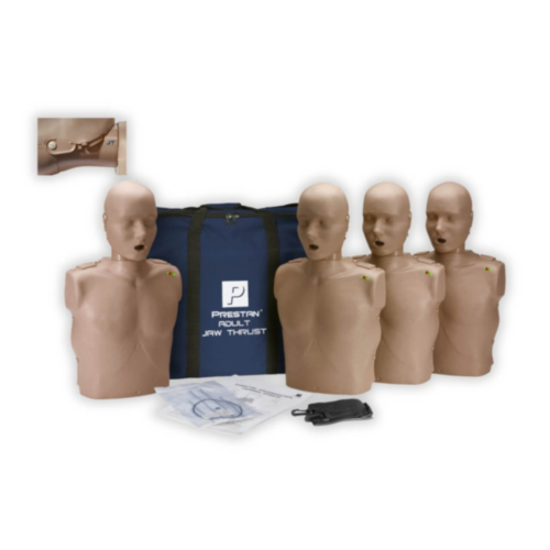 Prestan Jaw-Thrust CPR Manikin 4-Pack (Dark Skin) 