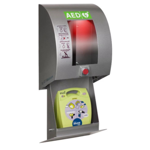 SixCase SC1430 RSS Outdoor Defibrillator Cabinet With Push Button (Grey)  - 12363