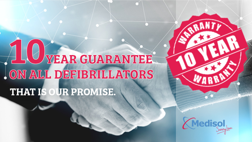 10 year warranty on all defibrillators